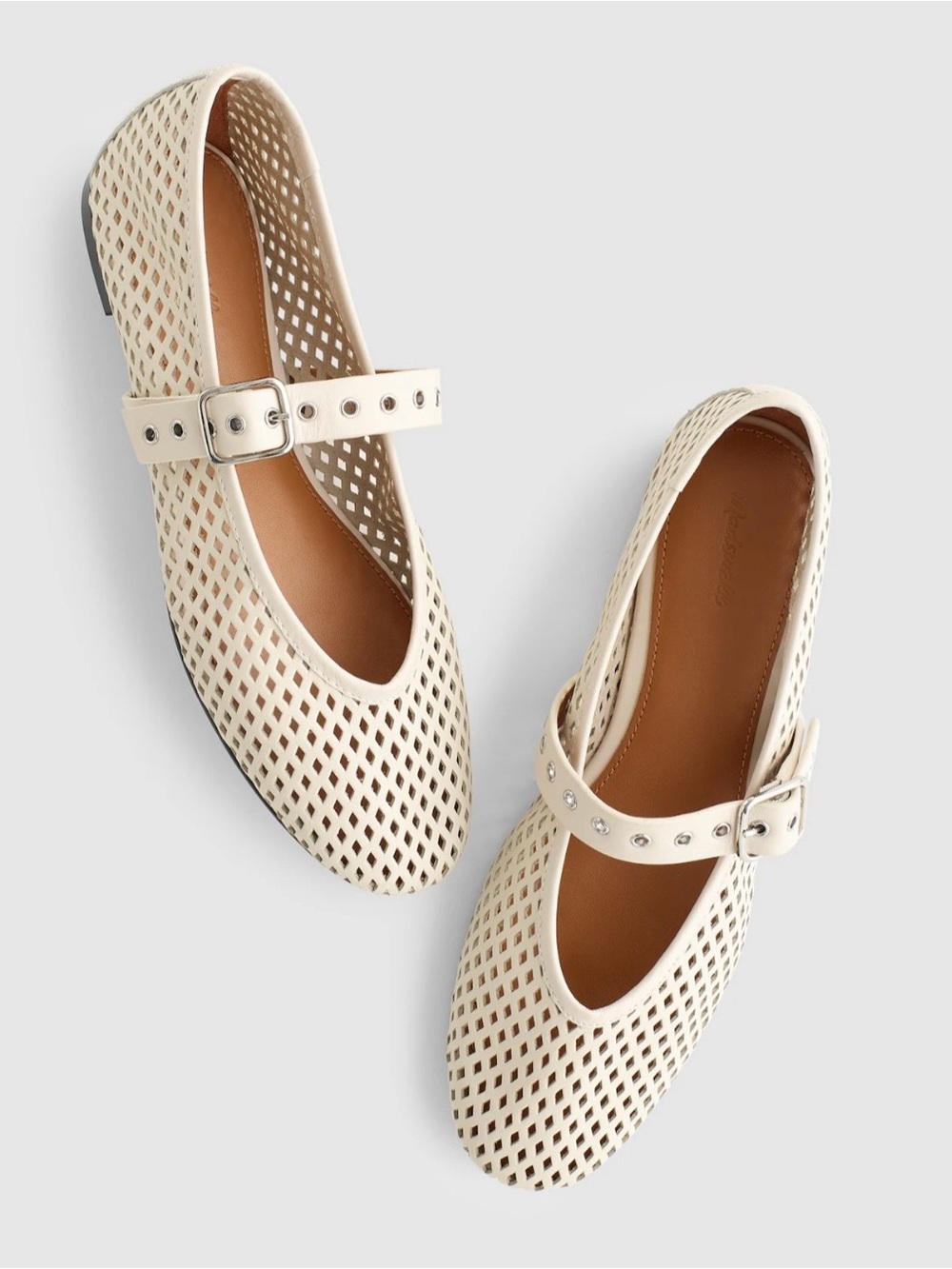 Madewell The Remy Perforated Mary Jane Flats